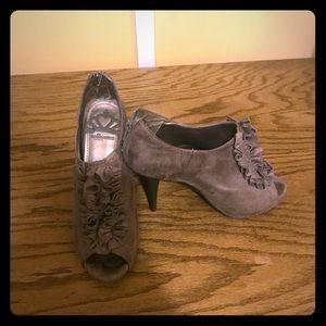 Gray Peep Toe Shoe Booties